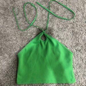 NEON GREEN HAULTER TOP